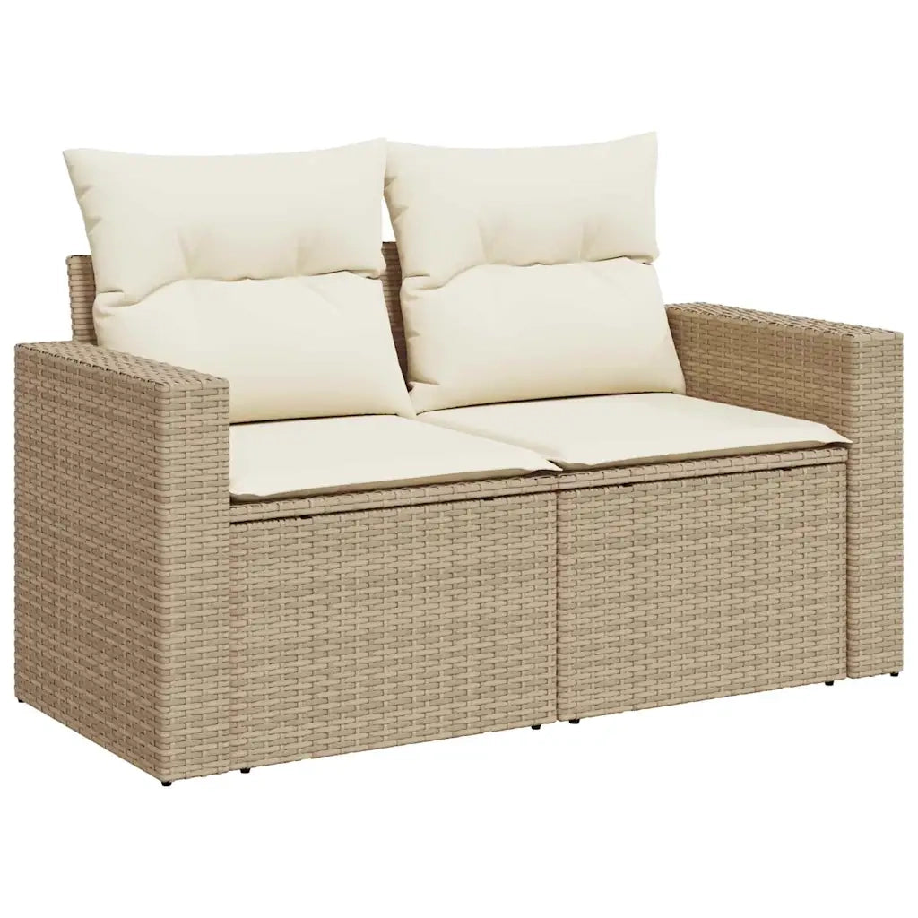 Set Divano da Giardino 10 pcs Beige polyrattan