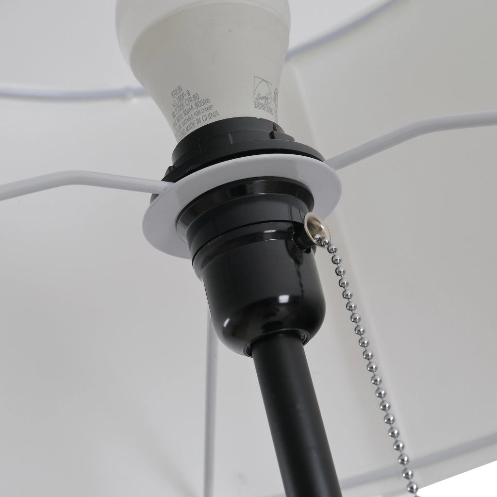 Lampada da Terra con Paralume ¨C Xylo ¨C Poliestere e Cotone Bianco E27
