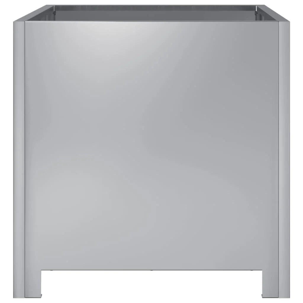Fioriera rialzata per piante fiori terrazza giardino 40 x 40 x 40 cm acciaio inox argento 02_0037548