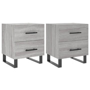 Set di 2 Comodini | Armadio da Notte | Mobiletto da notte Grigio Sonoma 40x35x47,5 cm in Legno Multistrato
