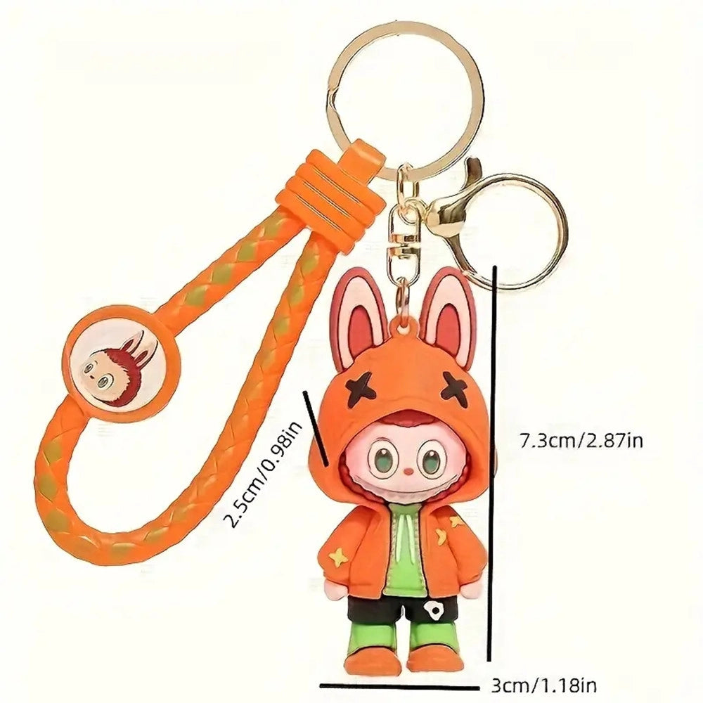Trade Shop - 1 Portachiavi Con Personaggio Cartoni Animati Labubu Resistente In Silicone Plastica -