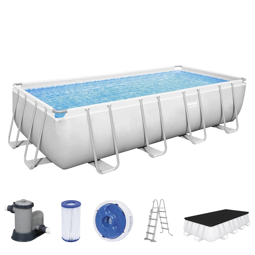 Trade Shop - Piscina Fuori Terra Power Steel Con Struttura Pompa Filtro 549x274x122cm Rettangolare 56465 -