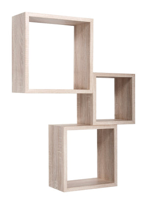 Set 3 Mensole da Parete Cubo in Fibra di Legno Incubo Rovere Sagerau