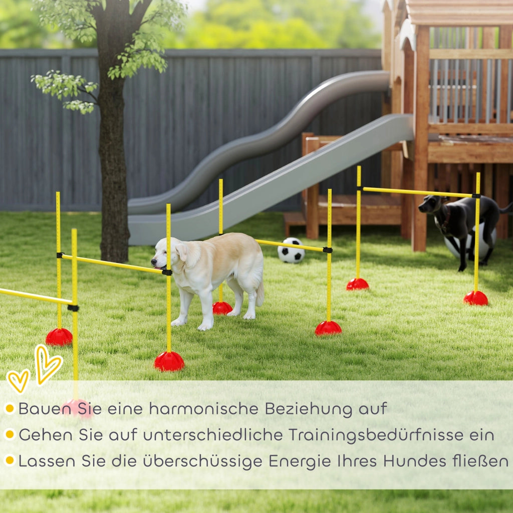Set Agility per Cani 4 Pezzi con Ostacoli e Borsa ¨C Zephmum ¨C Giallo