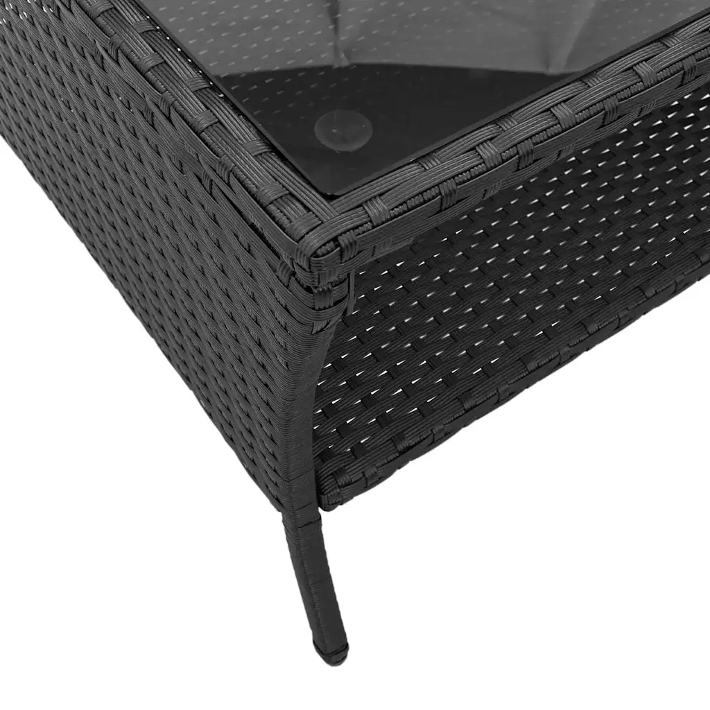 Set Divano da Giardino 6 pz con Cuscini Nero in Polyrattan