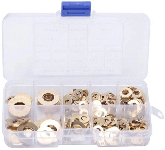 Set di Supporti per Viti in Ottone - 360 Stuks - Piatto - M2 M2,5 M3 M4 M5 M6 M8 M10 - Anticorrosione - Adatto a Diverse Applicazioni - 10mm