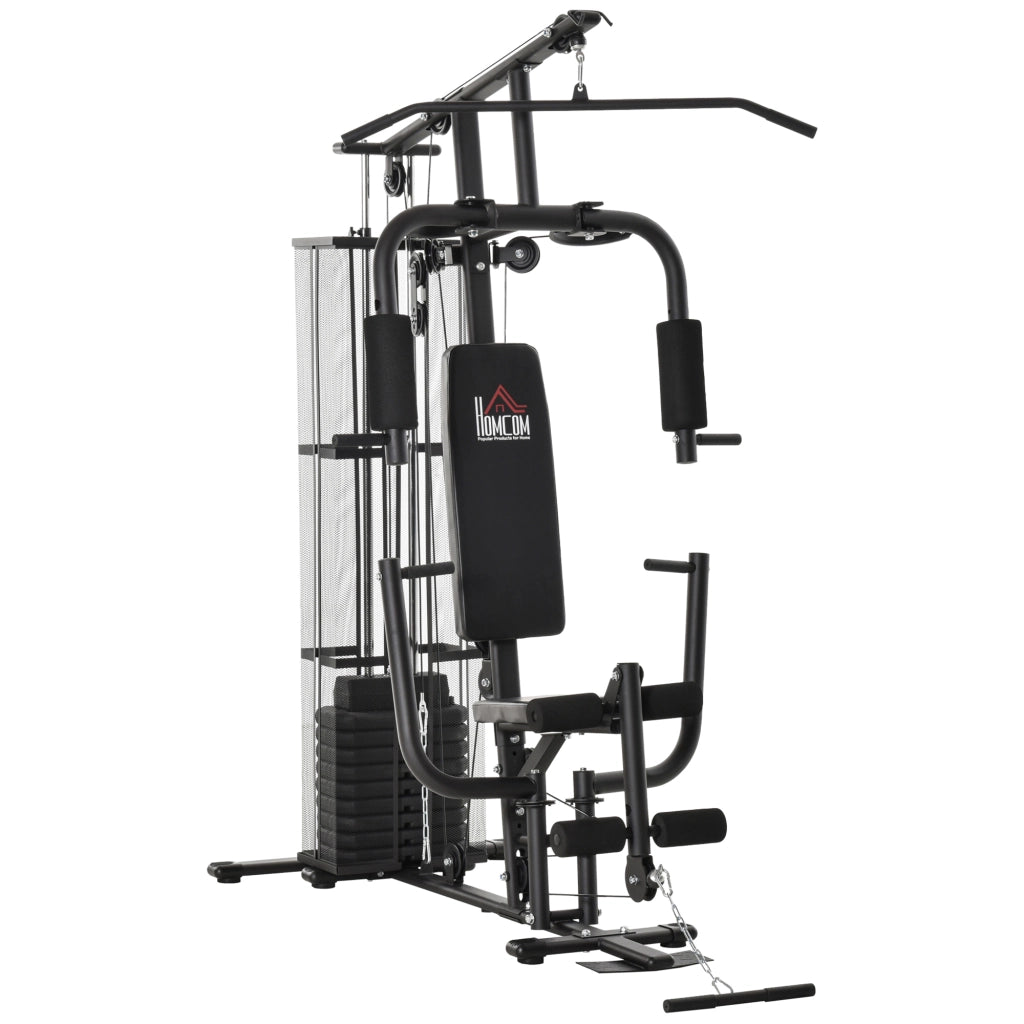 Stazione Fitness Multifunzione ¨C Xylo ¨C Allenamento Forza con Lat Machine Pesi 45kg Nero
