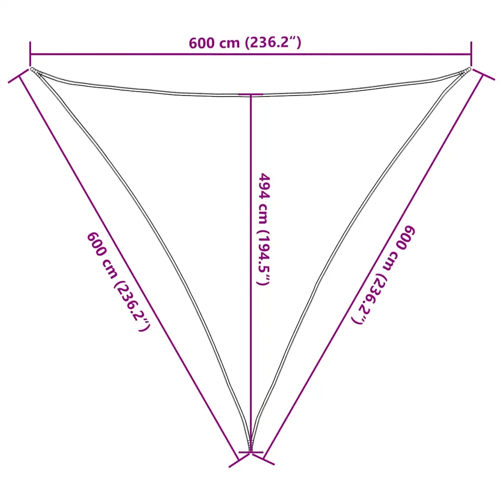 Vela Parasole 160 g/m² Antracite 6x6x6 m in HDPE 311102