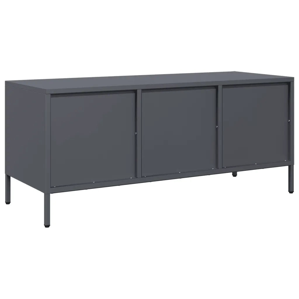 Mobile TV Antracite 101,5x39x43,5 cm Acciaio Laminato a Freddo 851228