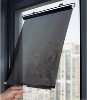 Raccordo di tenda oscurante - 45 x 125 cm - Tenda oscurante portatile, retrattile con applicazioni senza perforazione - Zona oscurante retrattile con applicazione a vite - Adatto per vetri di auto e ufficio