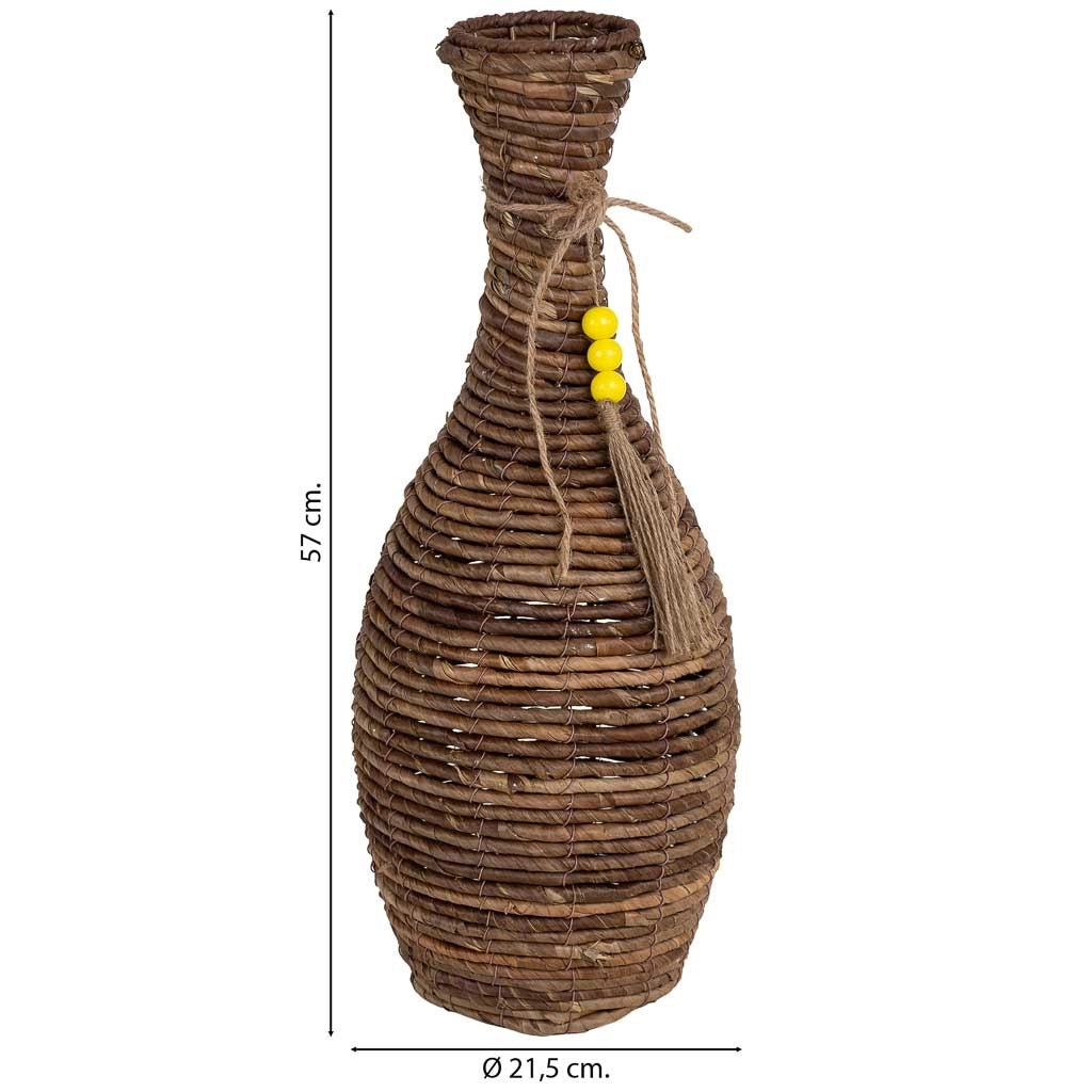 Vaso in foglia di banano naturale marrone, D21,5x57h cm