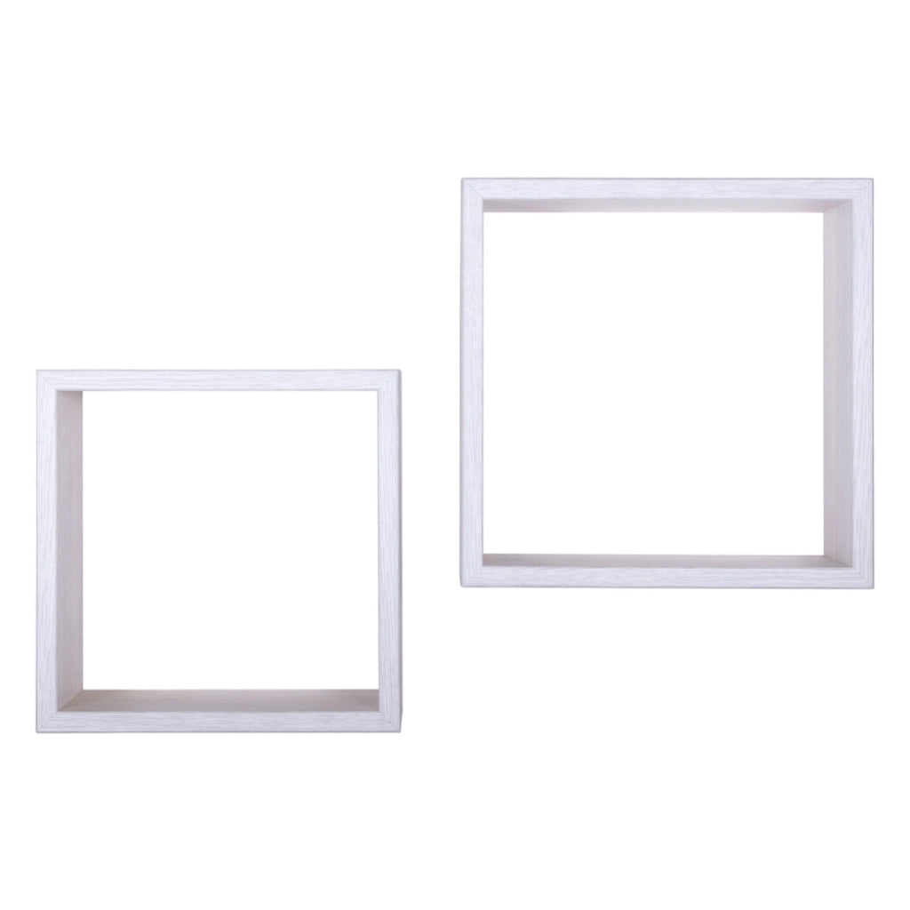 Set di 2 Mensole da Muro Modello Q-BIS, Cubi Arredo, Mensole Cubo, Cubi da Parete. Misure 35x35 p15.5 cm e 31x31 p15.5 cm. Finitura ROV. IMPERIALE - MADE IN ITALY