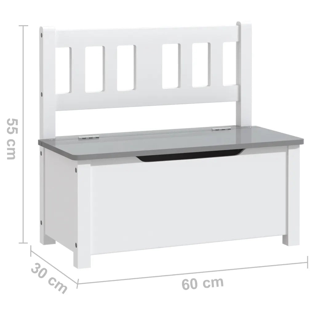 Set Tavolo e Sedie per Bambini 4 Pezzi Bianco e Grigio in MDF CFW5931682