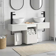 Set di mobili per il bagno 3 pz Bianco Legno ingegnerizzato 3405587