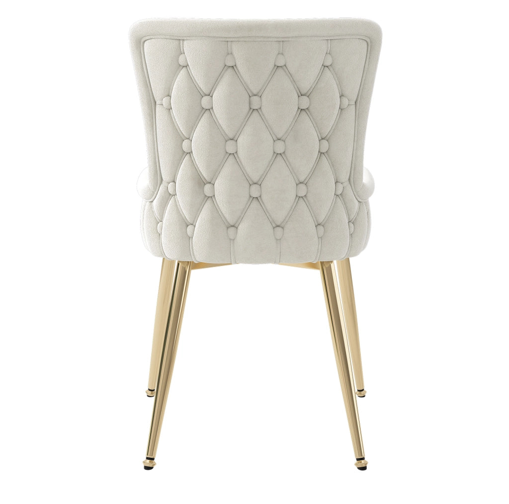 Set di 2 sedie in velluto 62.23x58.42x55.88 cm con gambe in metallo beige