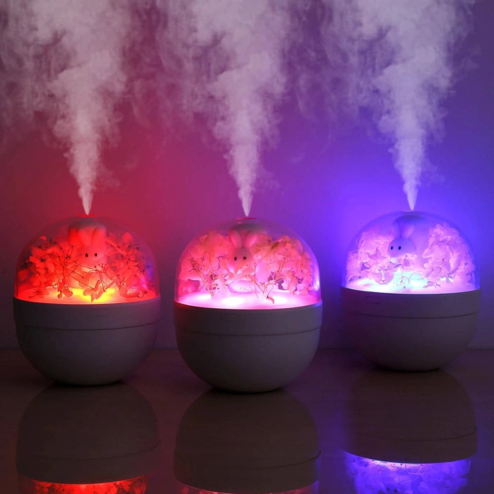 Trade Shop - Sweet Rabbit Diffusore Umidificatore Aria A Ultrasuoni Aroma Usb Con Lampada Rgb -