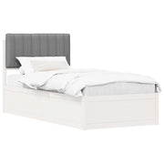 Letto singolo | Letto per adulti | Letto con Testiera Rivestita Grigio chiaro 90 x 190 cm