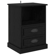 Comodino | Armadio da Notte | Mobiletto da notte Rovere Nero 36 x 43 x 60 cm Legno multistrato