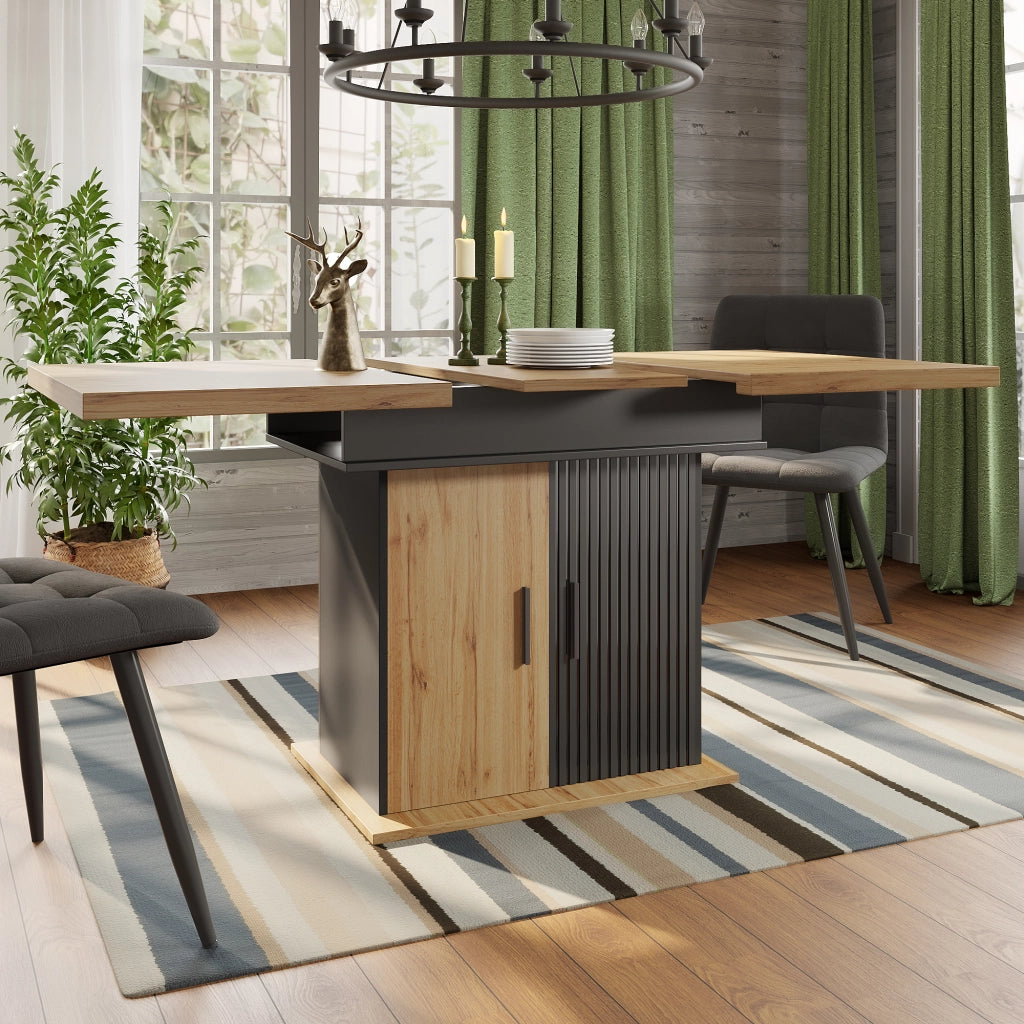 Tavolo da Pranzo Allungabile Pieghevole Salvaspazio ¨C MINIMAL ¨C 110-140x80cm, Retro, 4-6 Persone