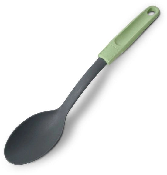 Servizio da tavola in bioplastica e legno di fibra - 33 cm x 6 cm cucchiaio grande in verde menta/grigio granito