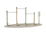 Trazioni alla sbarra Giochipark 4 montanti 3 barre Ø 4cm cartello incluso