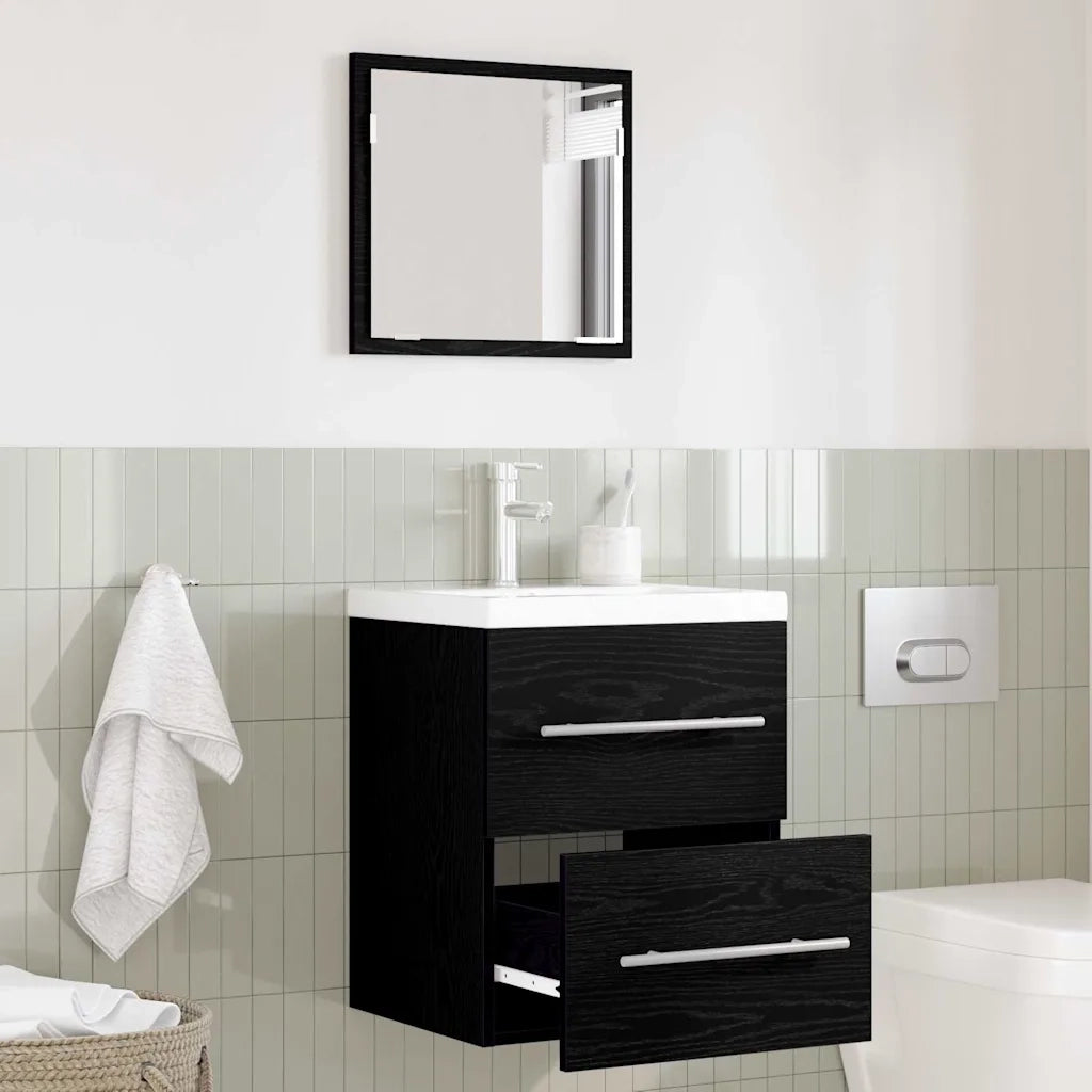 Set di mobili per il bagno con cassetto Nero 41 x 38,5 x 48 cm 875694