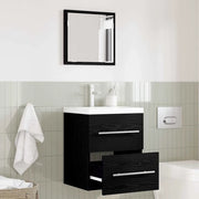 Set di mobili per il bagno con cassetto Nero 41 x 38,5 x 48 cm 875694