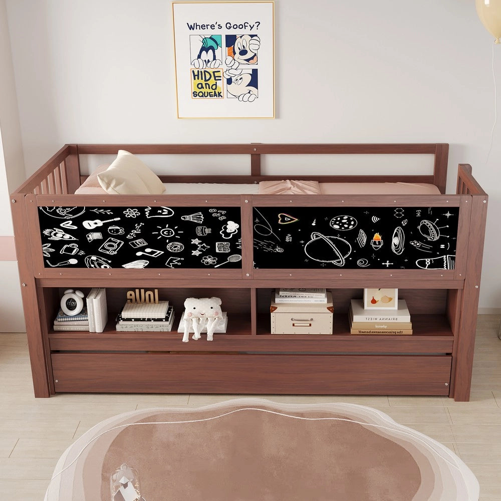 Letto a Castello Bambini con Casetta ¨C Xylo ¨C Massello, Scala, Contenitore, 90x200, Marrone