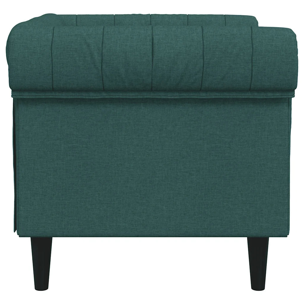 Divano Sedia-Poltrona Chesterfield Verde Scuro in Tessuto
