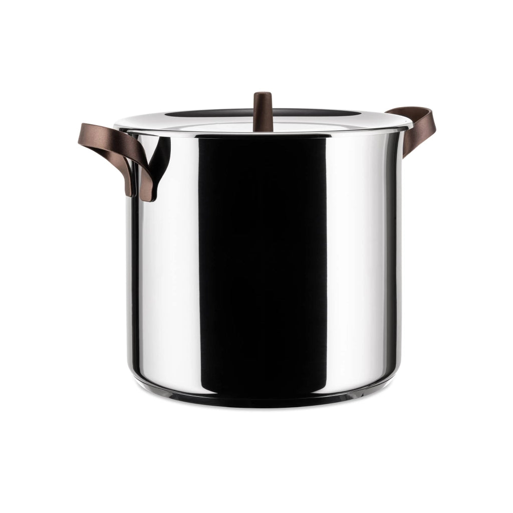 Alessi Edo Pentola, manici in acciaio inossidabile 18/10 con rivestimento in PVD, marrone