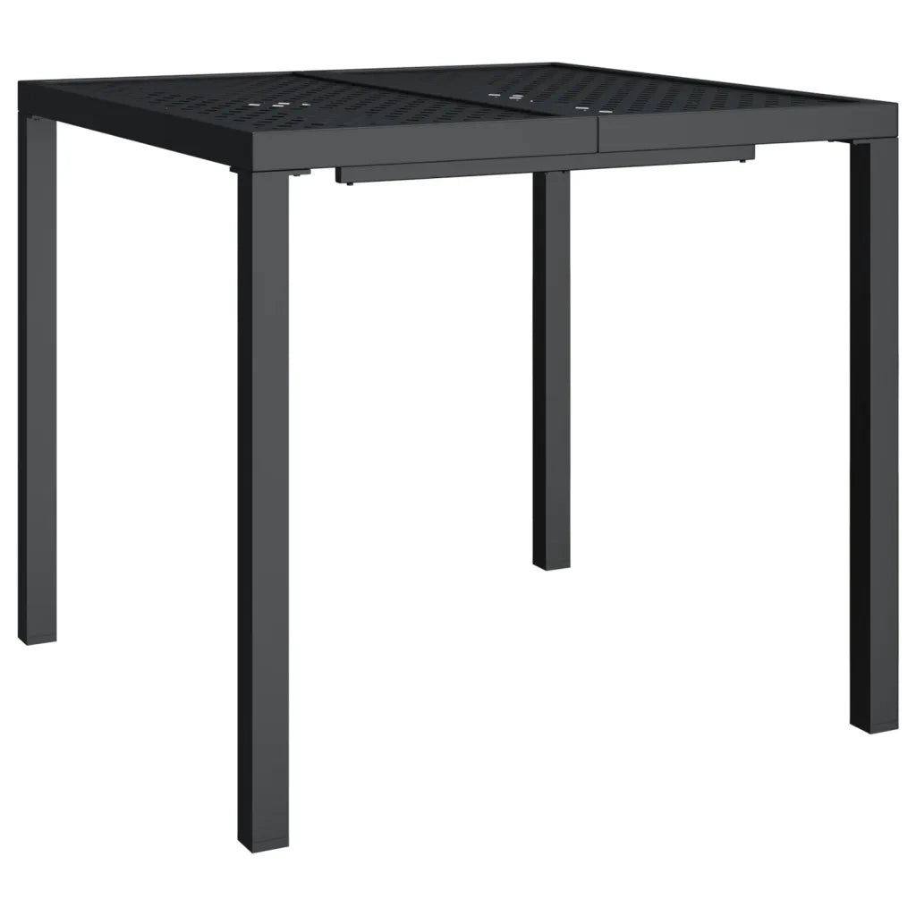 Tavolo da Giardino Antracite 80x80x72 cm Acciaio 362743