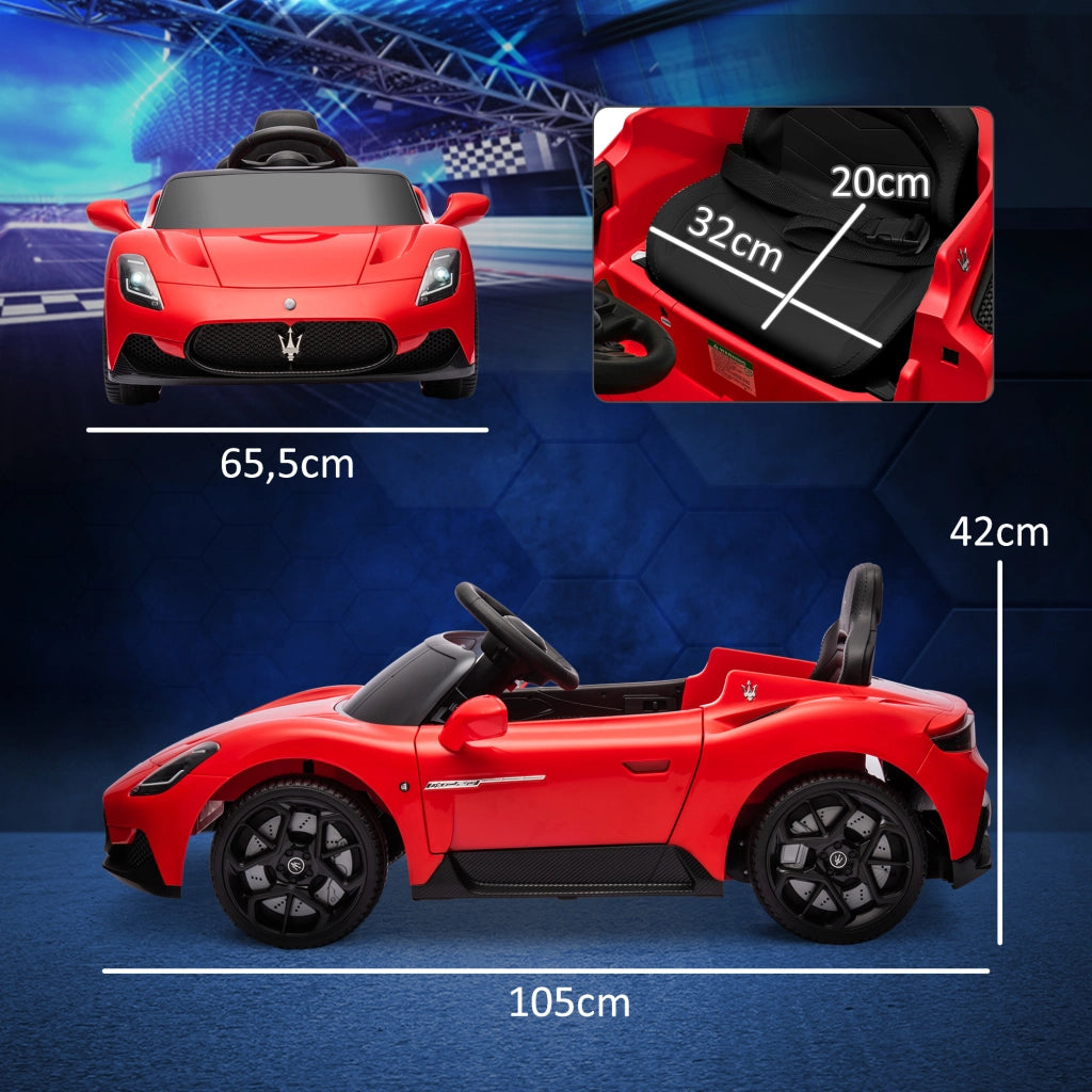 Auto elettrica Maserati MC20 12V per Bambini ¨C zephmum ¨C Rosso con Telecomando, LED e Musica