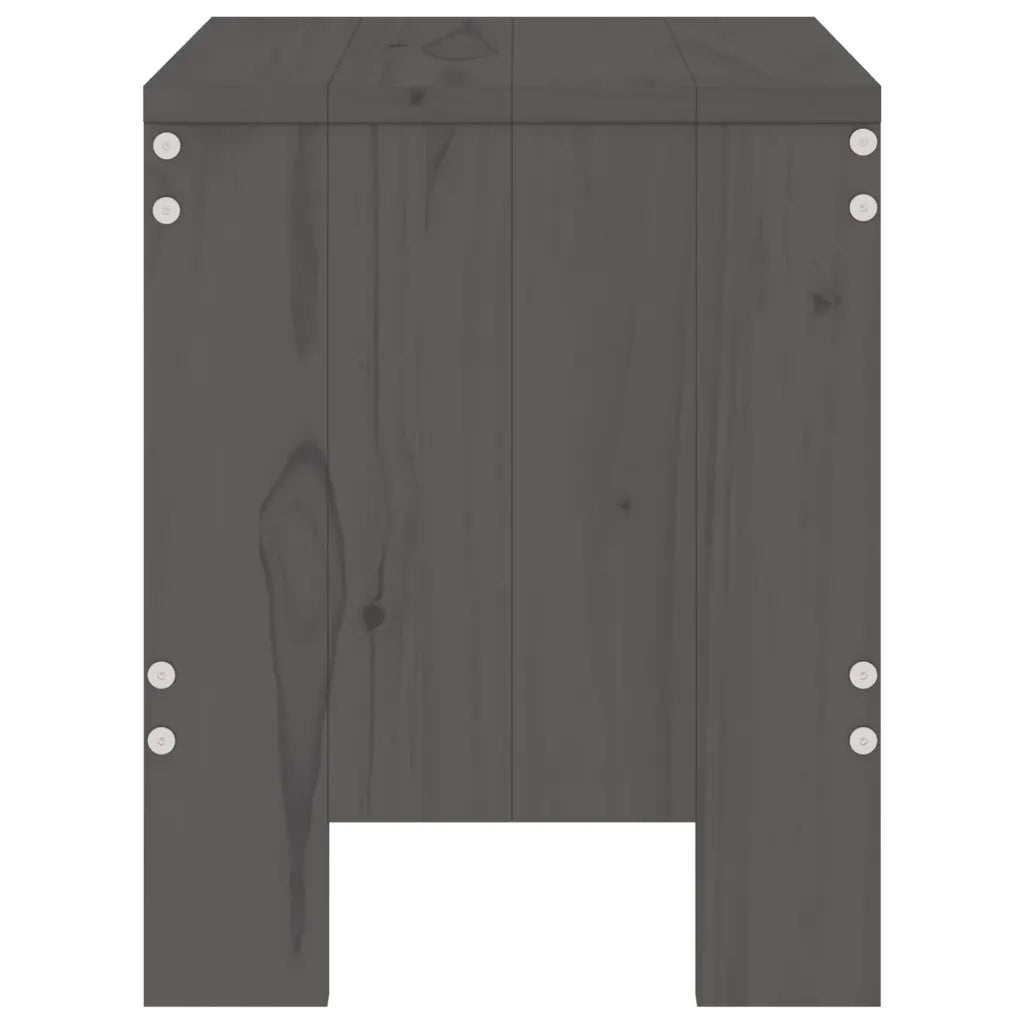 Sgabelli da Giardino 2pz Grigi 40x36x45cm Legno Massello Pino 825340