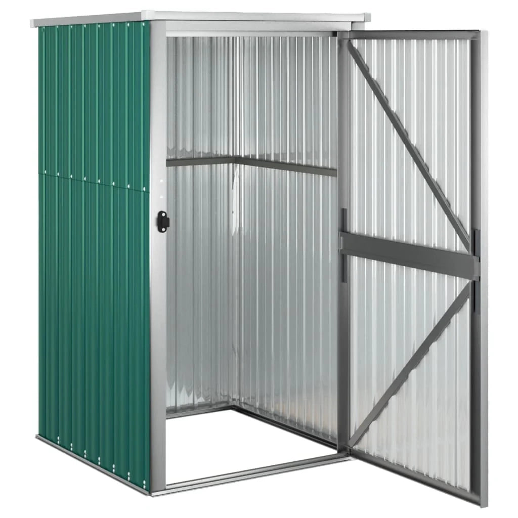 Casetta da giardino cabina ripostiglio casetta da esterno robusta casetta per attrezzi 88 x 89 x 161 cm acciaio zincato verde 02_0022431