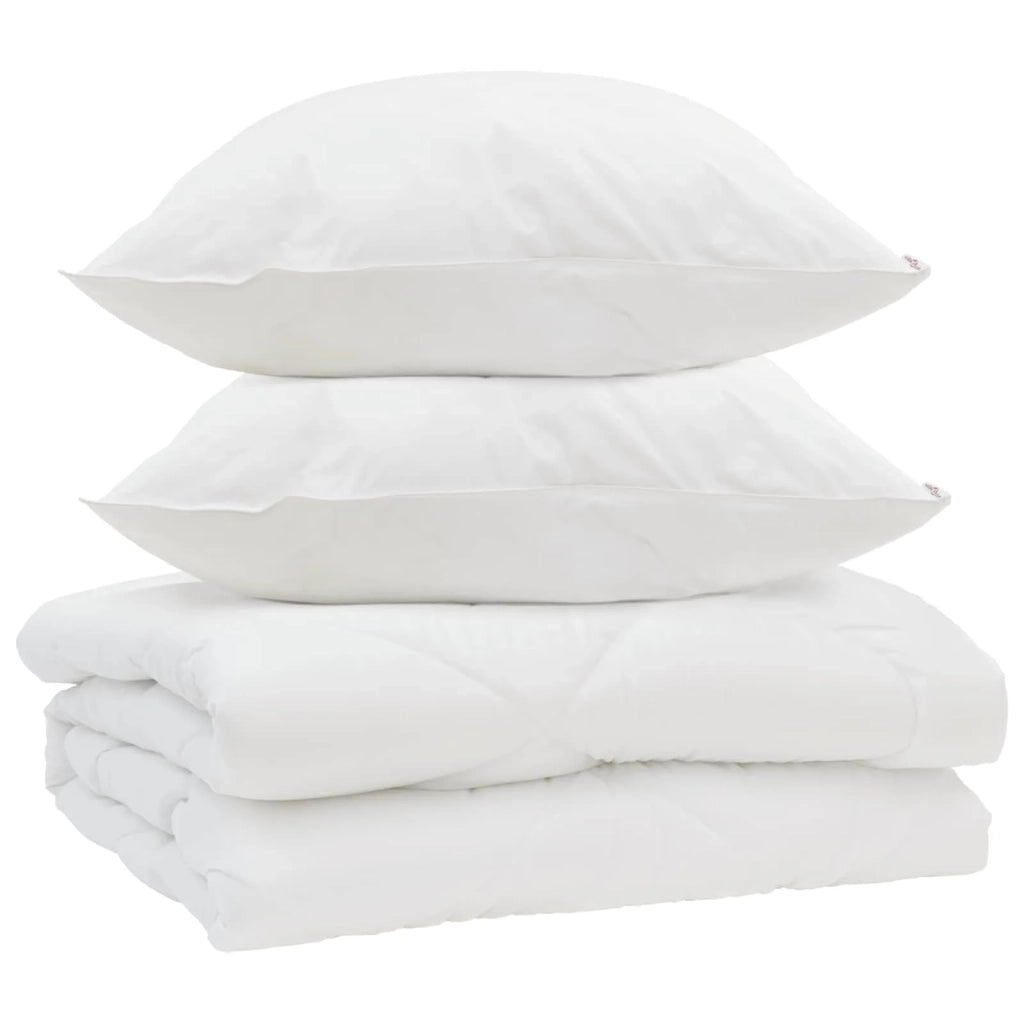Piumone con cuscino 3 pcs Bianco Microfibra