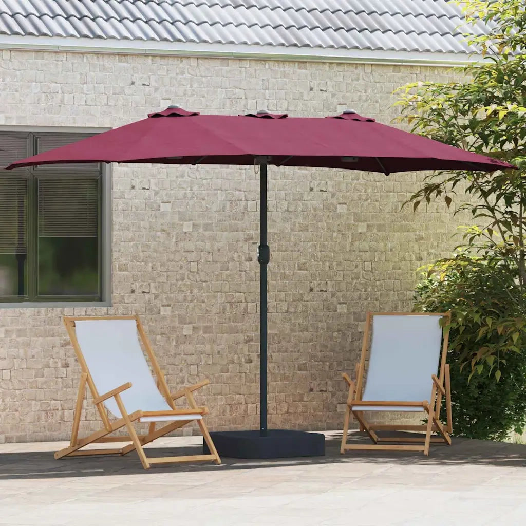 Ombrello da giardino-Ombrellone da spiaggia Rosso Bordeaux 385 x 209 x 244 cm 849017