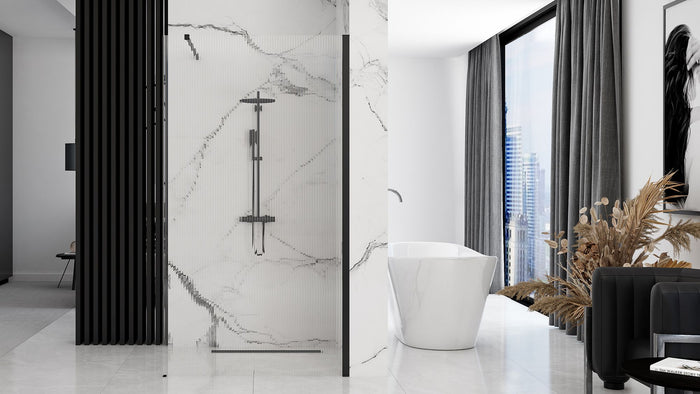 Parete Doccia Rea Aero Intimo Black Mat 90