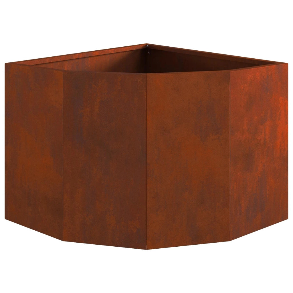 Vaso d'angolo Ruggine 45 x 45 x 35 cm acciaio corten 883653