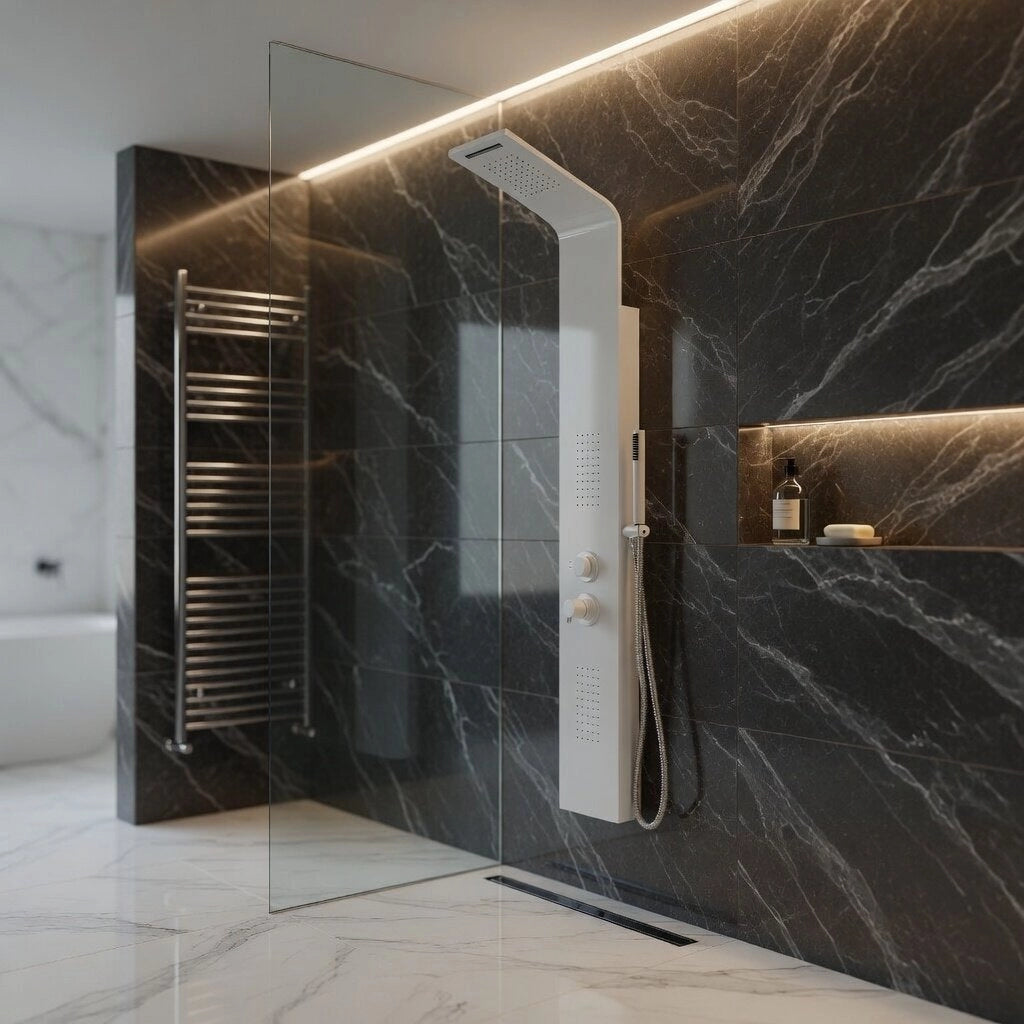 Colonna doccia pannello idromassaggio effetto cascata YH8125 RIO - Bianco