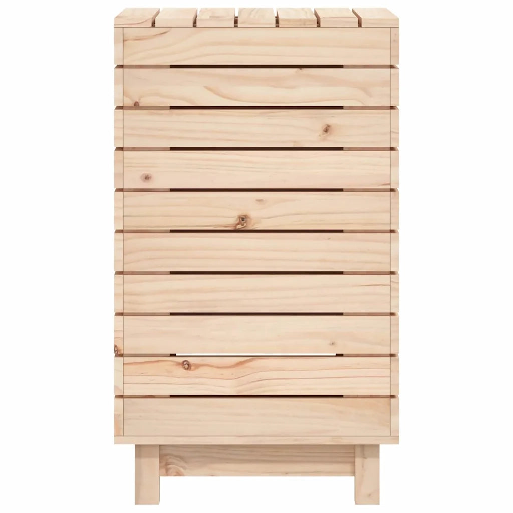 Cesto per Bucato 44x44x76 cm Legno Massello Pino 832321