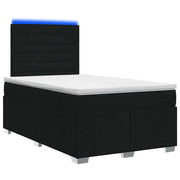 Letto Box Spring LED con Materasso Nero 120 x 200 cm Tessuto 3455572