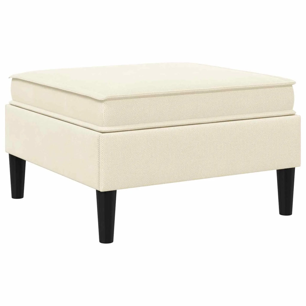 Pouf con Storage Crema Velluto