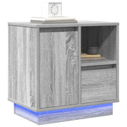 Set di 2 Comodini | Armadio da Notte | Mobiletto da notte con cassetto Grigio 50 x 34,5 x 50 cm.