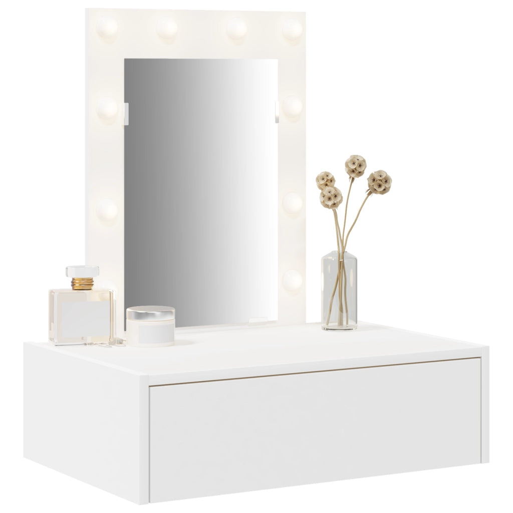 Tavolo da trucco a muro con luci LED - Bianco