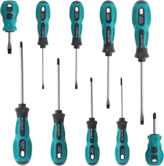 Set a rotella a 10 pezzi, acciaio cromato-vanadio con punta magnetica, rotella magnetica a 5 misure, per riparazioni, fai da te e artigianato (10)