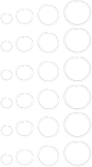 Set di Piercing per Orecchio - 24 Stuks - Acrylico Translucido - Accessori per Daith e Lip Ring - Set Multifunzionale - Diametro Interno 6/8/10/12mm