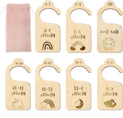 Divisori per Bambini 7 Pezzi Divisori in Legno per Abiti da Bambino Nuovi Nati fino a 24 Mesi Regalo per Nuove Mamme (A)
