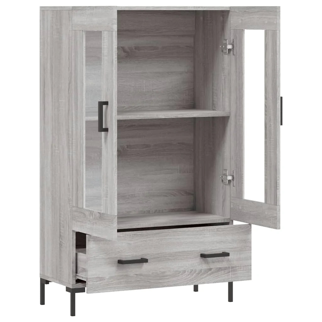 Buffet credenza cassettiera armadio mobile contenitore organizer cucina soggiorno salotto rovere Sonoma alto 69,5 x 31 x 115 cm legno ingegnerizzato grigio 02_0035403