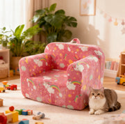 Poltroncina per bambini con braccioli e rivestimento rimovibile; rosa