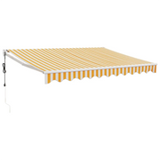 Tenda Sole | Tenda parasole Automatica Retrattile Gialla e Bianca 3,5x2,5 m